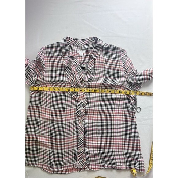 J. Jill Womens Medium Plaid Tearose‎ Long sleeve Brand New - Picture 5 of 8